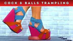 Flattening Your Cock & Balls Under My Hard Summer Wedges (135) - Bug Cam - Trample Trampling CBT Femdom Crush Fetish