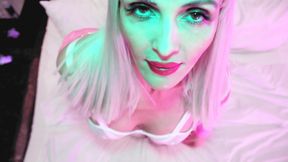 Blonde MILF Eva Latex fetish pink dress minet fuck pussy big dick kink gonzo
