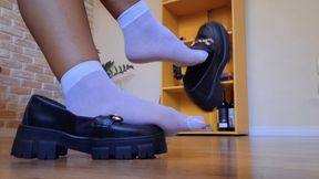 Irresistible Loafer Shoeplay in Sheer Nylon Socks