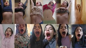 compilation of stretching and yawning