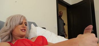 Horny trans girl Kellie Shaw fed jizz after interr