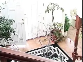 Horny guys bang stunning blonde with great tits in her room