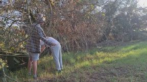 Caning Hanno Over Rustic Farm Equipment With Thirty-Six Hard Strokes in the Countryside