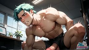 The Teal-haired Muscle Lover Fills the Office Orgy Quota with His Freshest Honey - Wow, First-time XXX!