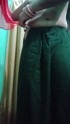 Indian Gay Crossdresser Bottom Gaurisissy real xxx homemade sex in Red Saree with heavy jwellery