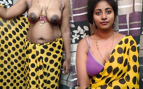 Hot Teen(18+) Wife Calls Husband for Sex by Removing Saree