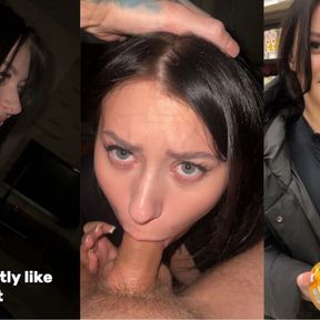 Beauty came to visit on the first date to watch a movie - Sucked and got cum in her mouth