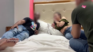 Hot white wife fucking a lot with the black BBC in front of her cuckold husband