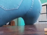Step-mom Debora tease and do buttcrush to her tiny step son POV -Full video