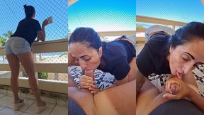 marido me trouxe para a praia! em troca mamei ele com gosto!