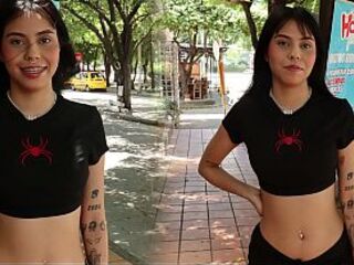 A Colombian Latin chick hotty asks her neighbour for directions coz that babe's lost