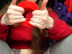 Masturbating loving babe solo toy plays with enthusiasm