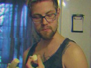 SEXY GUY SHOWS HOW TO EAT THAT BIG BANANA DICK! JOI