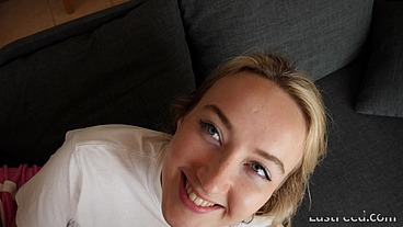Fucking a cute blonde teen with a huge ass