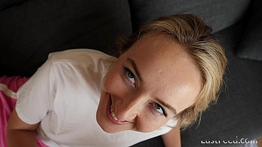 Fucking a cute blonde teen with a huge ass