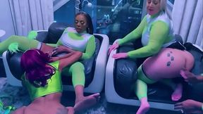 Hottest intergalactic Lesbian Fivesome Candace Von, Jordyn Falls, Lyric Sky, Mz. Dani, and Yum The Boss