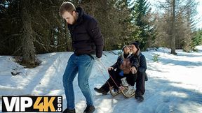 Unleashing the Daddy's Demands on Sled's Wet Pussy&#x270C; Near Blazing Fire