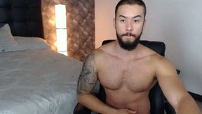 Bearded and Muscular Man Dances Sensually for Attention