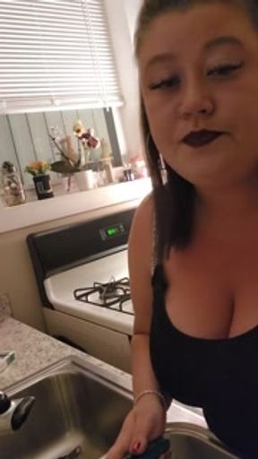 Smoking in the kitchen for bae