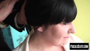 Chubby girl AndiXXX bends over to have her massive ass spanked and fucked roughly