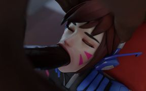 Hot D.va BBC Deepthroat Service &amp; Tight Pussy Fuck in Condom - 3D Overwatch Animation