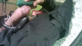 Double Toy Vibrating at the Tip Until Ejaculation