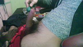 Double Toy Vibrating at the Tip Until Ejaculation