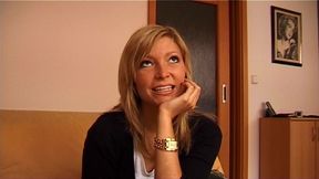 Horny Blonde MILF Smiles Seductively Ready for Filthy Fun