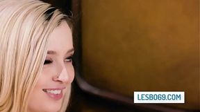 Blonde MOM Sarah Vandella and Lexi Lore scissor and lick each other's pussies