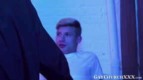 Naughty priest seduces younger gay and drills his ass bare