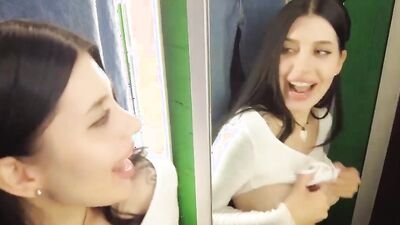 LUSH PLAYING IN PUBLIC BLOWJOB CUMSWALLOW