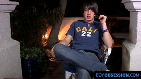 Interviewed twink Jordan Long's passionate stroking and cum fun
