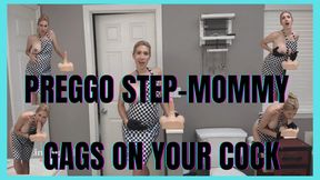 Preggo Step-Mommy Gags on Your Cock with Gloves and Apron