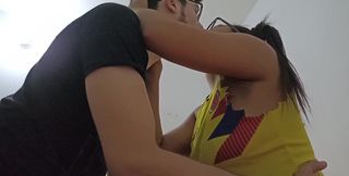 Brunette Stepsister with Big Tits and a Big Ass Colombian in the United States Sold Her Body to Her Stepbrother