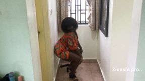 Thick Ebony African Pretty Slut Striptease in African Dress Before the Main Event