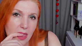 Redhead sucks a glass