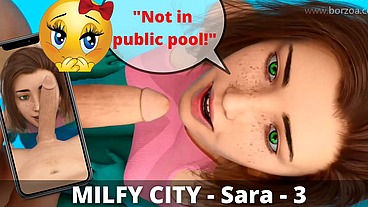Even though the anal hurts a lot. She bvely lets me cum inside her virgin ass (Milfy City - Sa - 3/4)