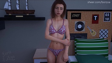 Even though the anal hurts a lot. She bravely lets me cum inside her virgin ass (Milfy City - Sara - 3/4)
