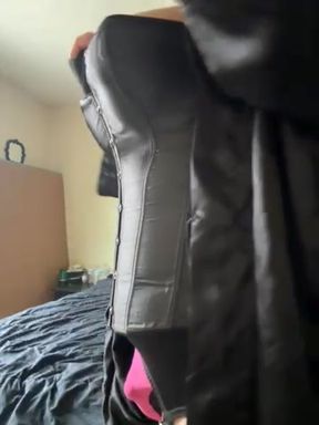 Crossdressing in the window hoping to get caught