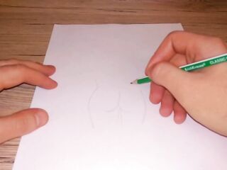Drawing a beutiful female butt
