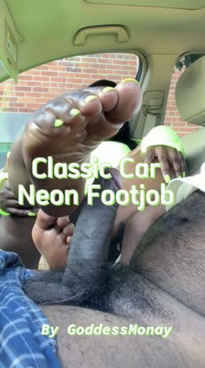 Classic Car Neon Footjob