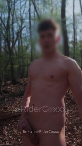 Spectacular moment from "RiderCoxxx takes a long boner hike in the forest"