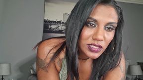 Worthless Indian Slut Humiliates Herself, Dirty Talk Cum on Her Face, JOI