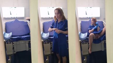 Horny Nurse Gets Caught Masturbating In Hospital