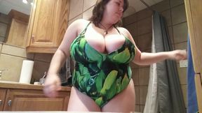 LEGACY Melonie Kares - Tight Swimsuit Busty BBW Breast Bounce