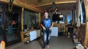 tight jeans dance slut gagging facefuck & cum on my tangas