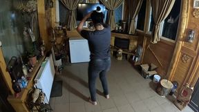 tight jeans dance slut gagging facefuck & cum on my tangas