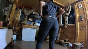 tight jeans dance slut gagging facefuck & cum on my tangas