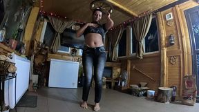 tight jeans dance slut gagging facefuck & cum on my tangas