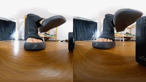 3DVR180 ANNA black thick-soled sandals humiliate and rub against dwarfs